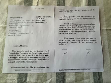 Courrier Partenariat Département du lot